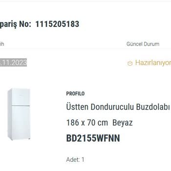 Profilo Ayıplı Mal (Buzdolabı) Değişim Talebi
