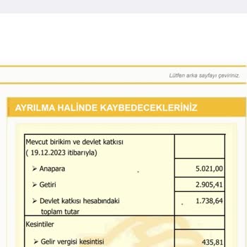 Katılım Emeklilik Beyan Edilen Tutar Ödenmedi