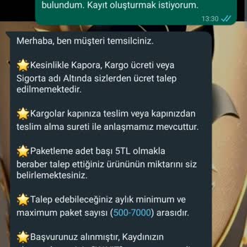 Yıldız Paketleme Evde Ek İş Paketleme Şikayeti Ve Kişisel Bilgilerin Korunması Talebi