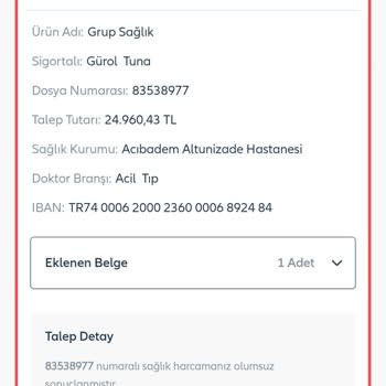 Acıbadem Hastanesi Sigortamın Geçmediğine Dair Bilgi Verilmeden İşlem Yapıldı 25 Bin Tl