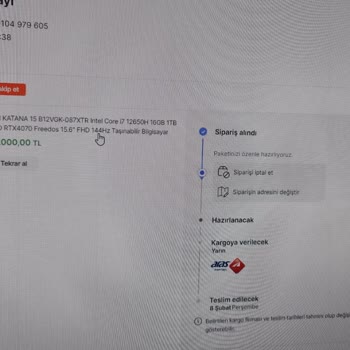 Bayko Satın Alınan Laptopun İptal Edilen Siparişi