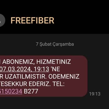 Free Fiber İnternet Hizmeti Alamıyorum!