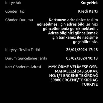 Kuryenet Kredi Kartım Nerede?