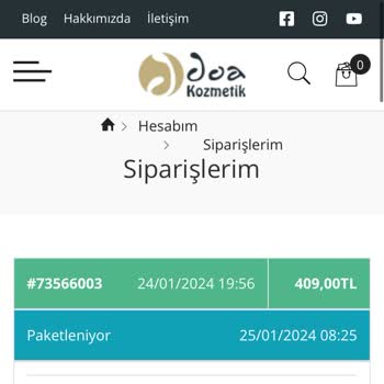 Doa Kozmetik Sipariş İptali Talebi