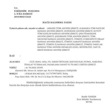 Garanti BBVA Kaldırılmayan Haciz Bloke