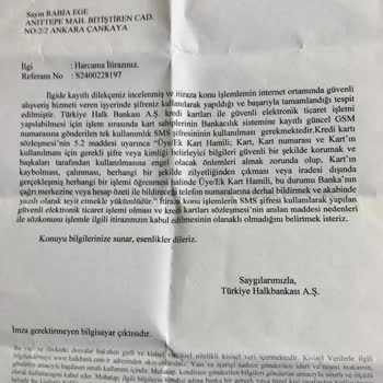 Halkbank Müşterisine Ait Olmayan İşlemi Müşteri Yapmış Kabul Ediyor