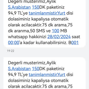 Türk Telekom Tarifen Yurt Dışında Kapsamında 170 TL