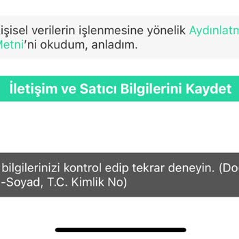 Dolap Satıcı Bilgileri Doğrulanmıyor