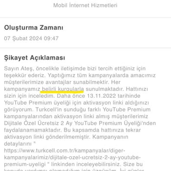 Turkcell Kampanya Sorunu Ve Çözümsüzlüğü