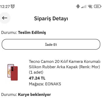 Epttavm'de Karışık Kılıf Deneyimi: İyi Paketleme Ve İletişimsiz Satıcı