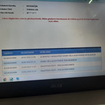 Kuryenet Denizbank Adres Yetersiz Diye Kargomu
