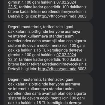 Vodafone Tarife Yenilemesinde Yaşanan Sorun Ve Talep