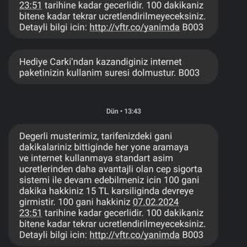 Vodafone Tarife Yenilemesinde Yaşanan Sorun Ve Talep