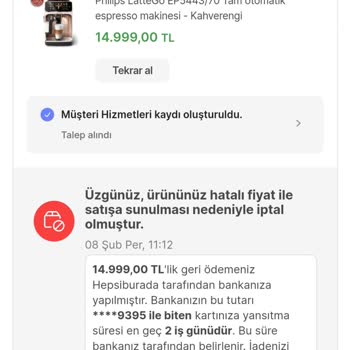 Hepsiburada Siparişimi Yanlış Fiyat Etiketi Bahanesi İle İptal Etti.
