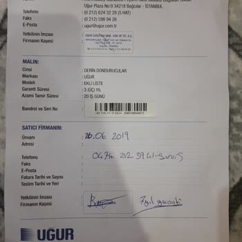 Uğur Derin Dondurucu Ued 7246 Dtk Nf D/S Kırılan Kapı Kolu