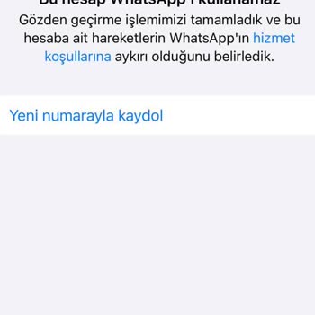 WhatsApp Hesabım Kapandı!