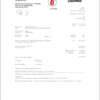 Media Markt Faturama T. C. Kimlik No'sunun Eklenmemesi