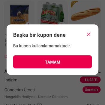 Yemeksepeti Kupon Kullanmıyorum Hakkım Olduğu Halde