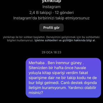 YKM Kitap Siparişimi Göndermedi