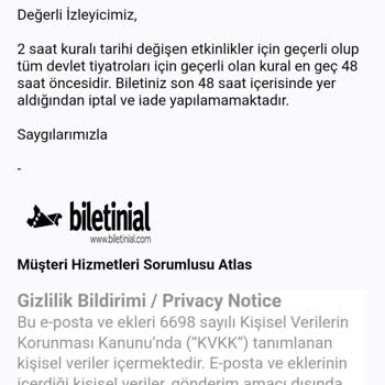 Biletinial.com İptal Talebim Kabul Edilmiyor