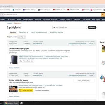 Amazon İptal İşlemini Onaylamıyor.