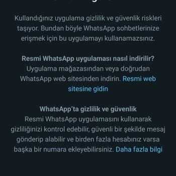 WhatsApp Resmi WhatsApp Sürümü
