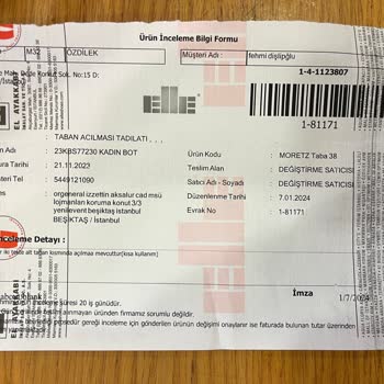 Elle Ayakkabı Elle Mağazası Ayıplı Ürünü Sormadan Yapıştırıp Gönderiyor
