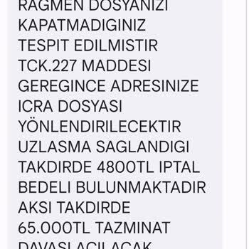 Enasdns (SMS) İcraya Verecekler, Hiç Alışverişim Olmamış