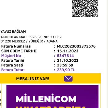 Millenicom Fatura Destek Talep