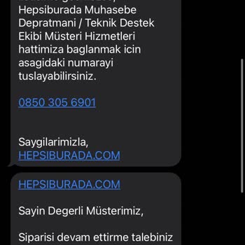 Hepsiburada Kaynaklı Sipariş Sorunu