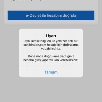 Sahibinden.com E-Devlet Hesap Doğrulama Hatası