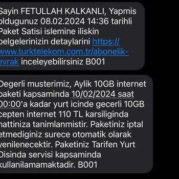 Türk Telekom Faturama Haksız Kazanç Yansıttılar