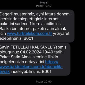 Türk Telekom Faturama Haksız Kazanç Yansıttılar