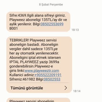 Türk Telekom Faturamda İzinsiz Playweez Üyeliği!