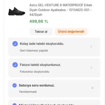 ASICS Marlin Spor Değişim Yerine İade Yapıyor