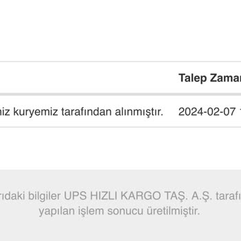 UPS Türkiye Express Gönderiyi Teslim Almayarak Beni Mağdur Etmiştir