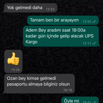 UPS Türkiye Express Gönderiyi Teslim Almayarak Beni Mağdur Etmiştir