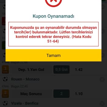 Nesine Hata Kodu 51 64