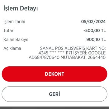 Ziraat Bankası Google Tarafından Karttan İzinsiz Para Çekimi