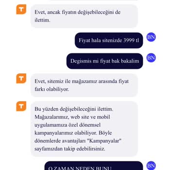 Teknosa İnternet Sitesindeki Yanlışlık