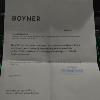 Boyner Den Memnun Değilim