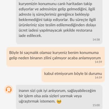 Trendyol GO Sipariş İptal