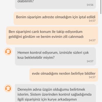 Trendyol GO Sipariş İptal