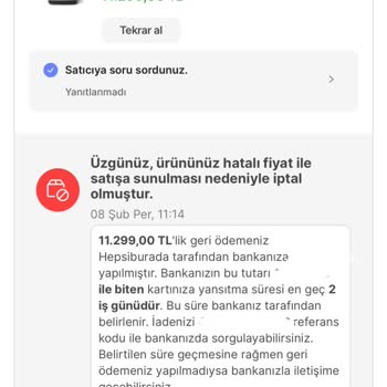 Hepsiburada Satın Almış Olduğum Ürünü Hatalı Fiyat Diye İptal Etti