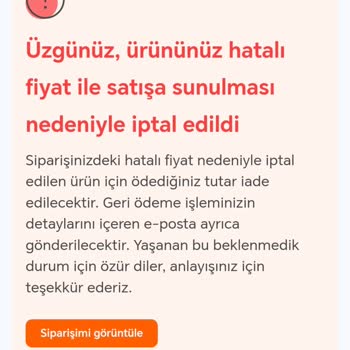 Hepsiburada Siparişimi İptal Etti.