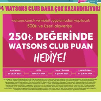 Watsons Kazanılan Puanı Yüklememe