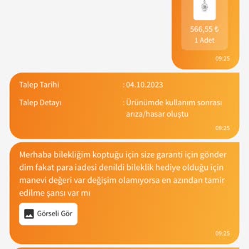 Trendyol Pandora Bilekliğim Garanti Süresinde Koptu Tamir-değişim Yapılmadı