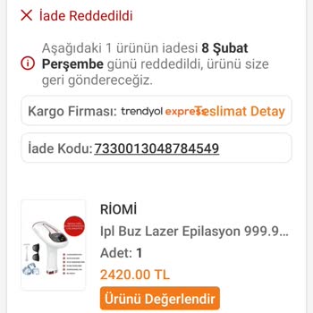 Riomi Marka Lazer Epilasyon Aleti