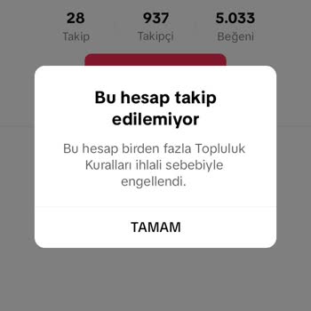 TikTok Topluluk İhlali Nedeniyle Hesabım Engellendi