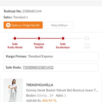 Trendyol Umursanmayan İade Süreci